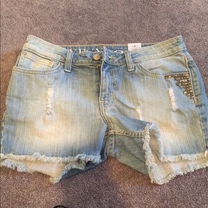 Studded Denim Shorts
